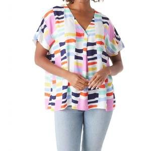 NEW CROSBY BY MOLLIE BURCH martha tunic top in chappy stripe